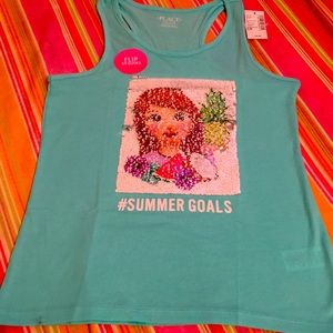 Girls 2 sided sequins flip top